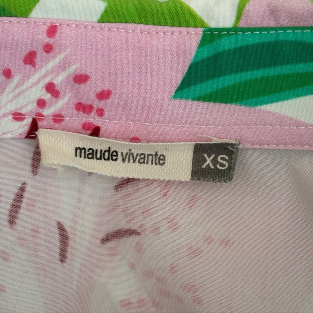 Maude Vivante Lily Floral Print Button Down Shirt XS Summer Resortwear - Picture 5 of 6